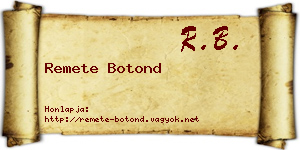 Remete Botond névjegykártya